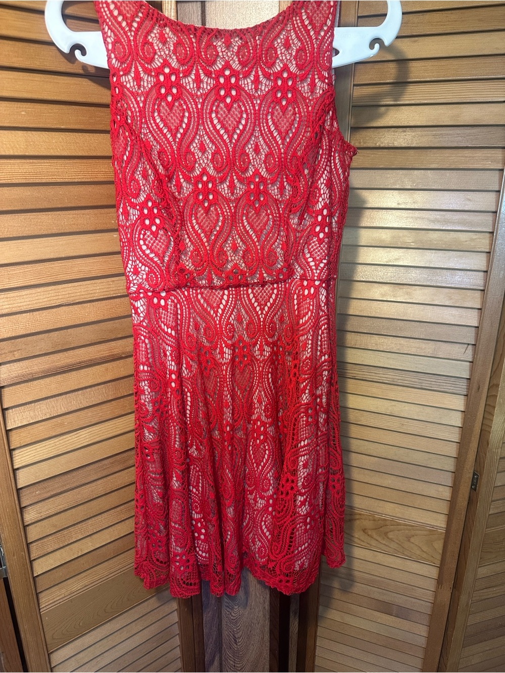 Speechless Red Lace Fit & Flare Dress
